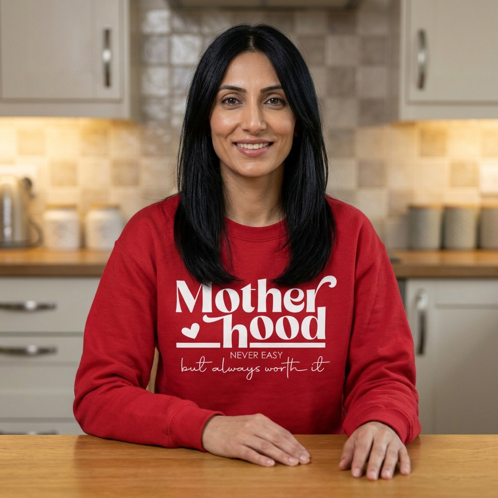 Motherhood Graphic Crewneck Sweatshirt back design