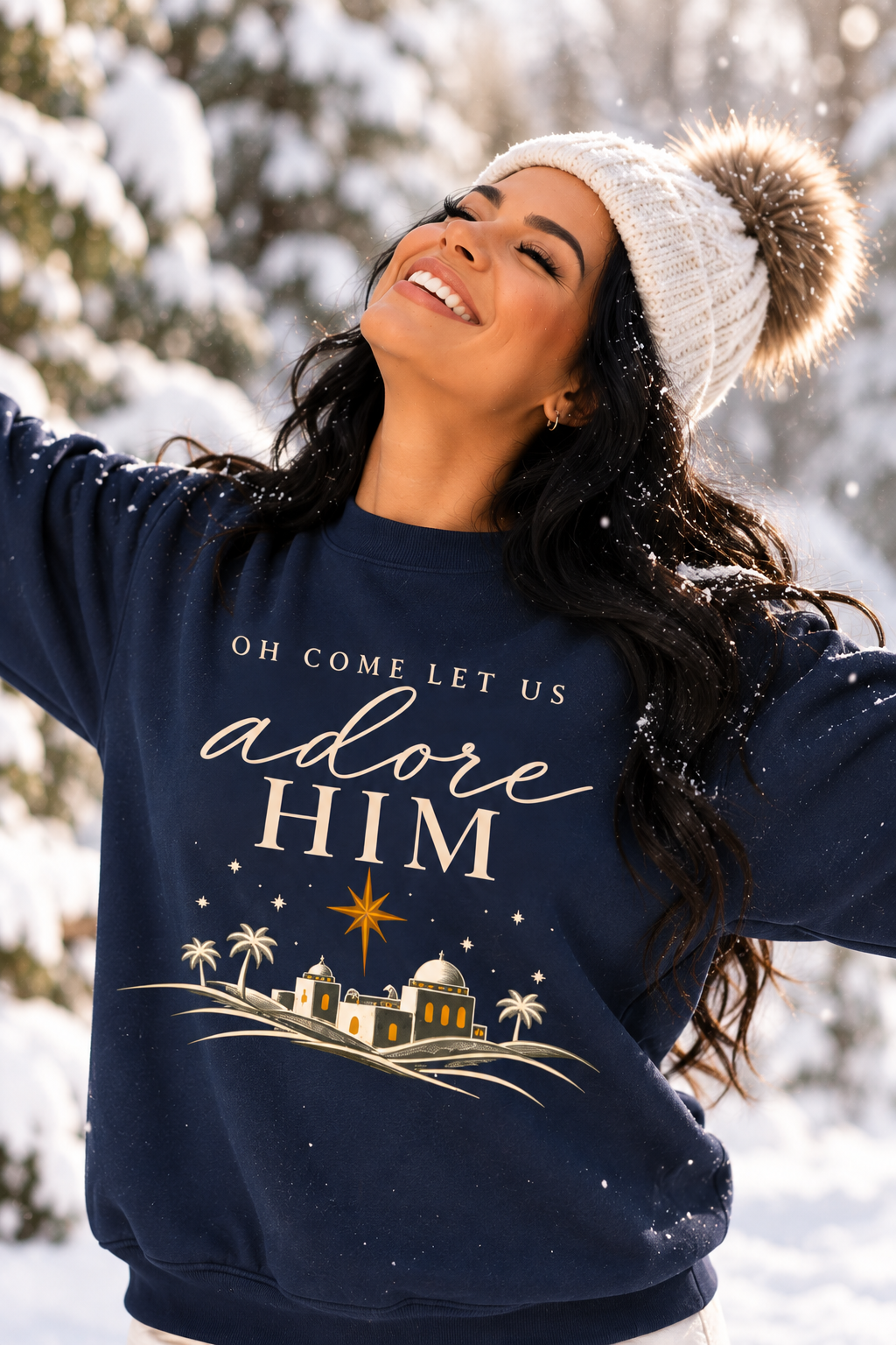 Oh Come Let Us Adore Him Christmas Sweatshirt