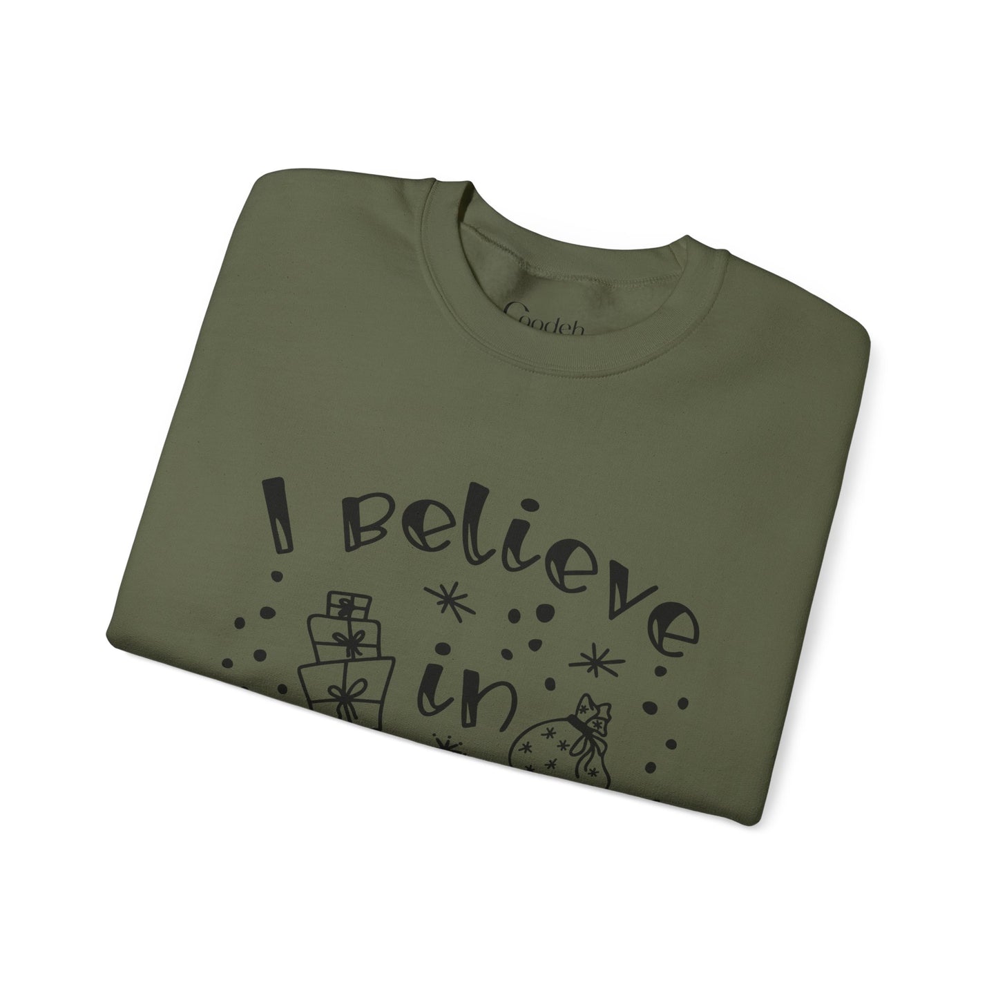 I Believe in Gifts Crewneck Sweatshirt back view