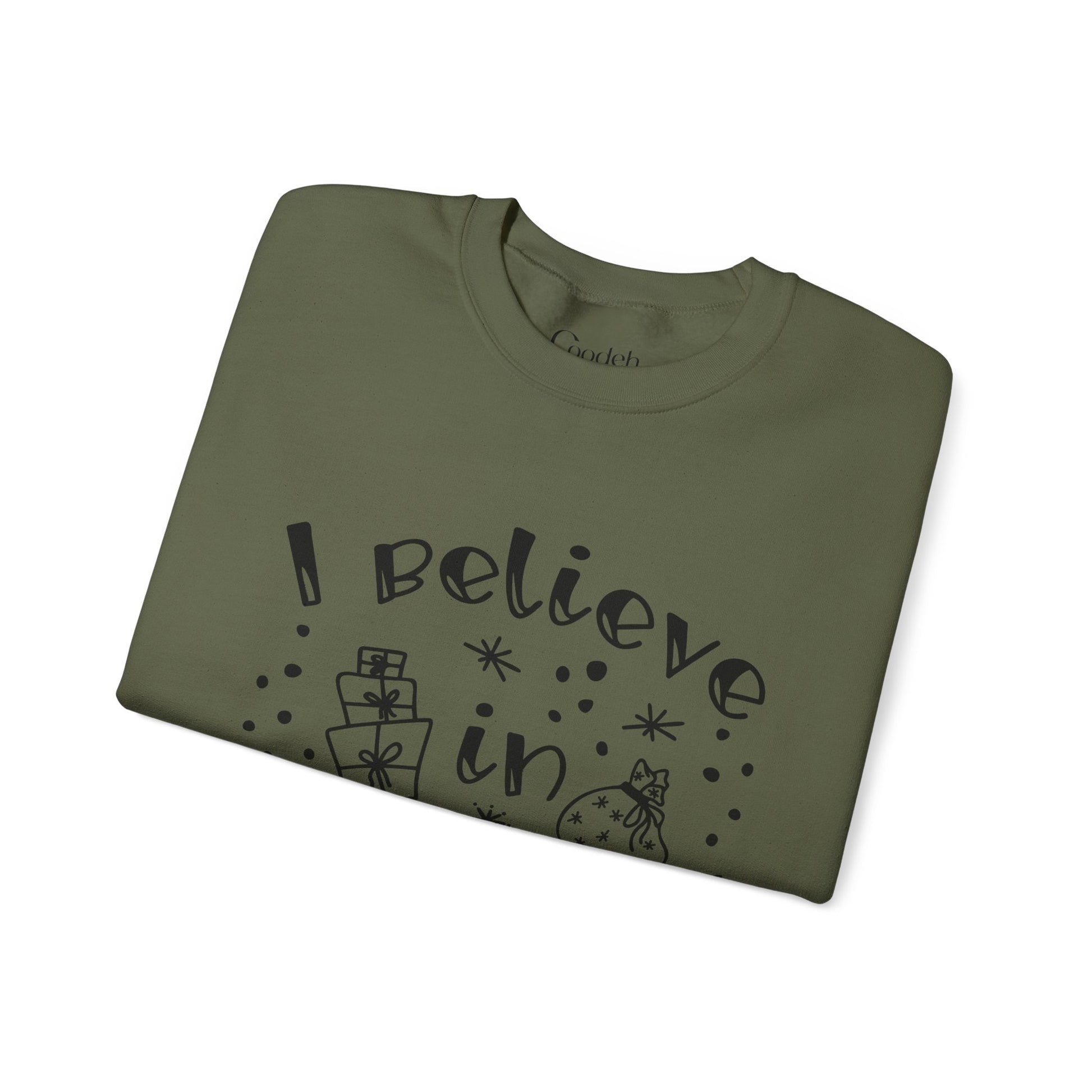 I Believe in Gifts Crewneck Sweatshirt back view