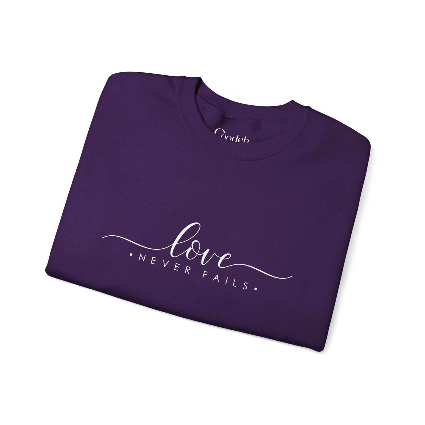 Love Never Fails Crewneck Sweatshirt fleece interior
