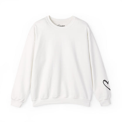Never Give Up Crewneck Sweatshirt embroidery detail
