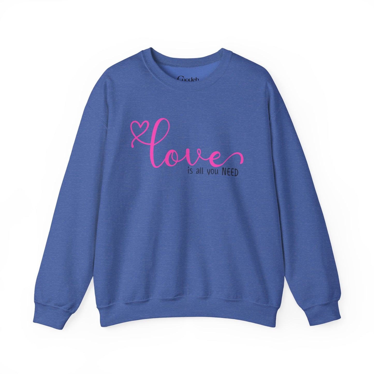Love Is All You Need Crewneck Sweatshirt graphic artwork detail