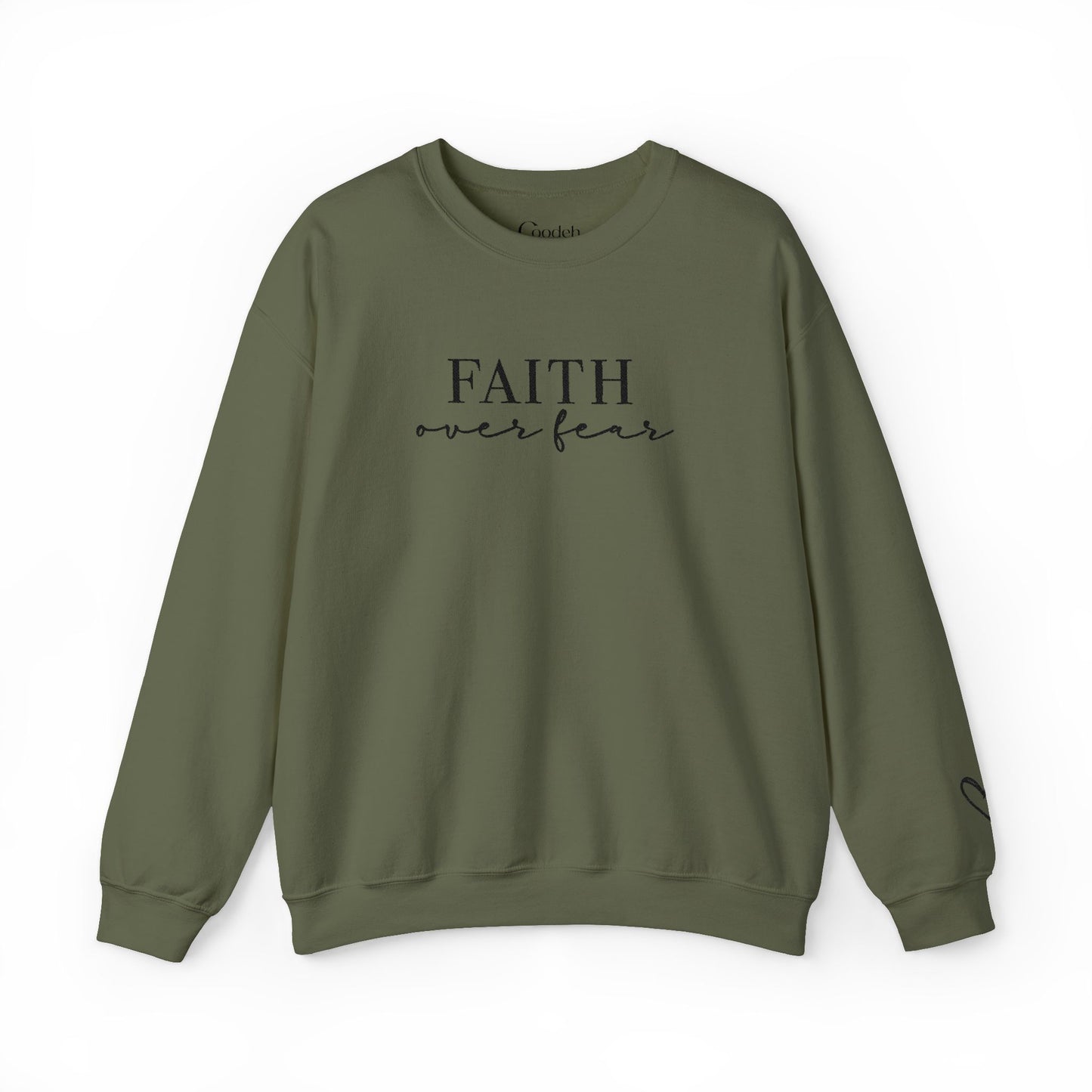Faith Over Fear Crewneck Sweatshirt faith based clothing
