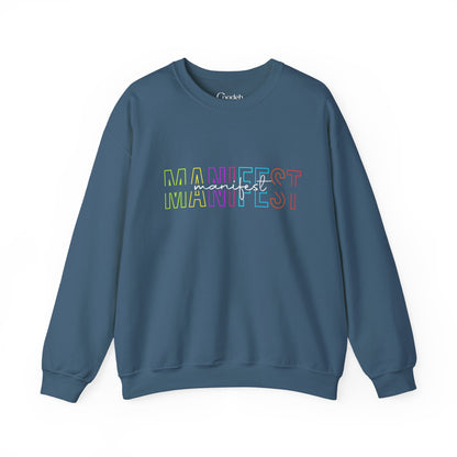 MANIFEST Graphic Crewneck Sweatshirt positive mindset apparel