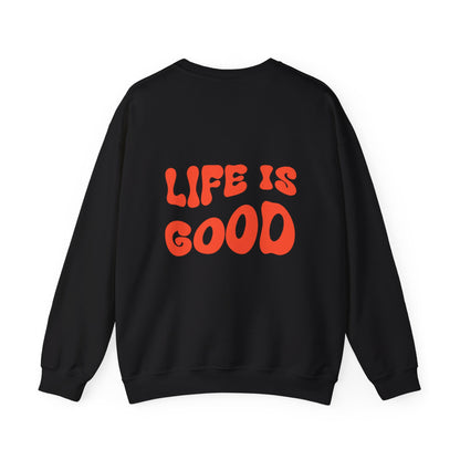 Life Is Good Crewneck Sweatshirt gray color option