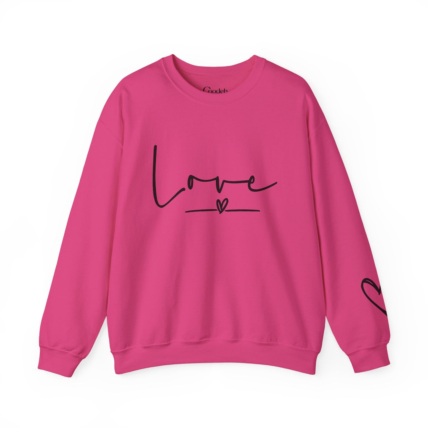 Love Graphic Crewneck Sweatshirt worn by model