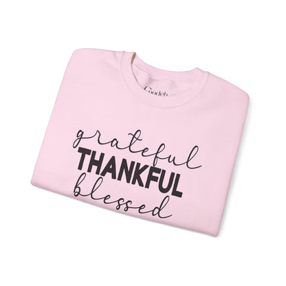 Grateful Thankful Blessed Crewneck Sweatshirt relaxed fit apparel