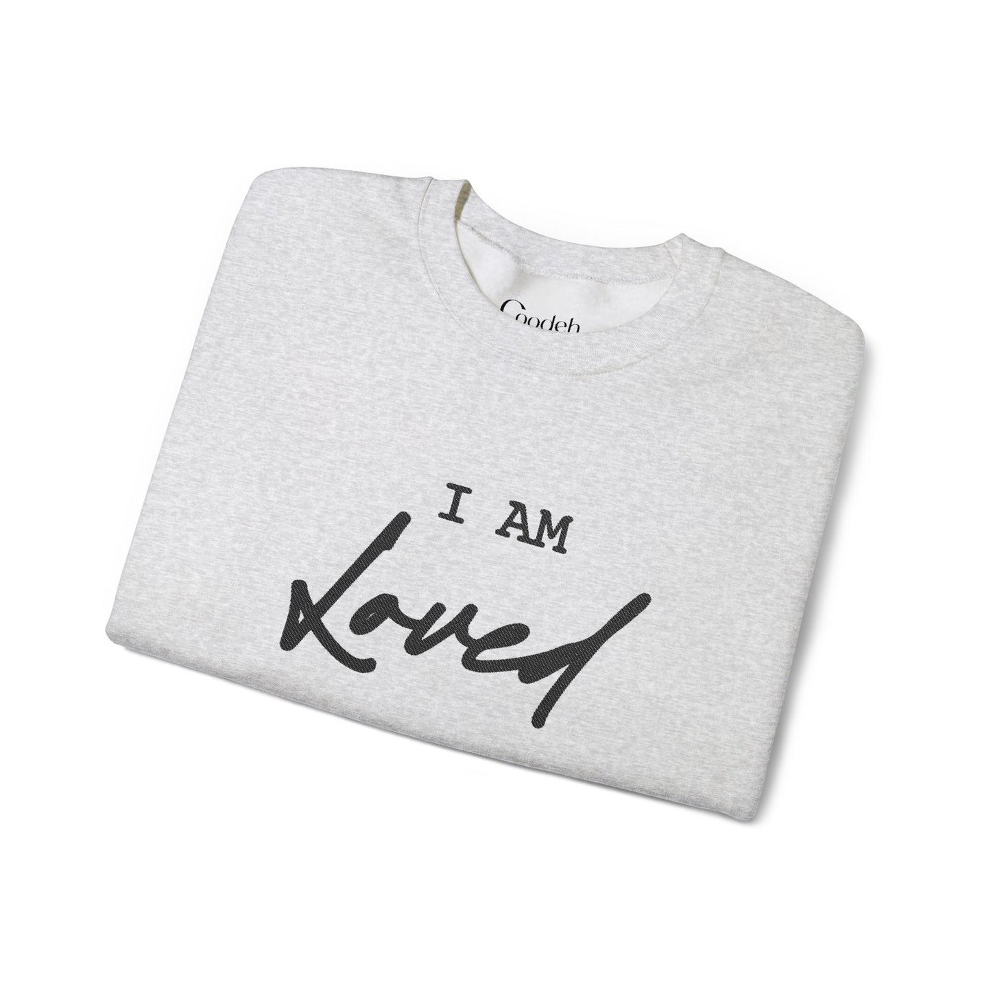 I Am Loved Crewneck Sweatshirt close up view