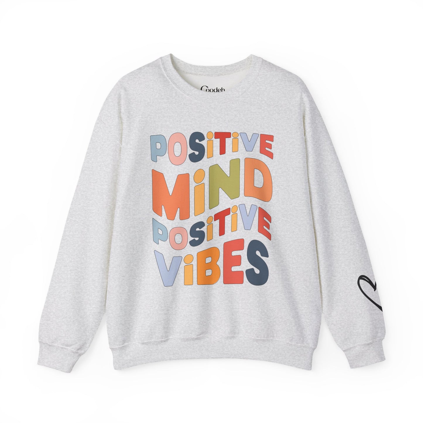 Positive Mind Positive Vibes Crewneck Sweatshirt durable stitching