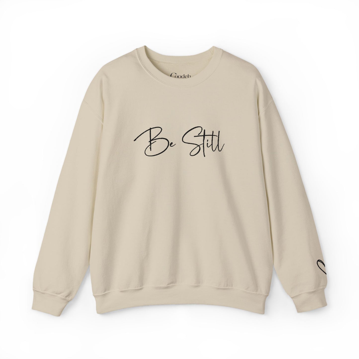 Be Still Graphic Crewneck Sweatshirt soft feel