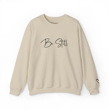 Be Still Graphic Crewneck Sweatshirt soft feel