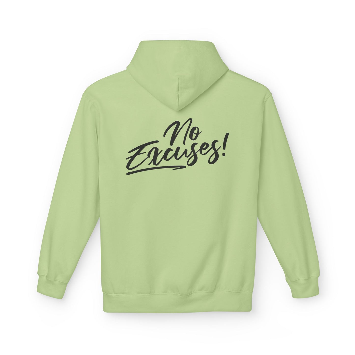 No Excuses Inspirational Graphic Hoodie motivational quote design