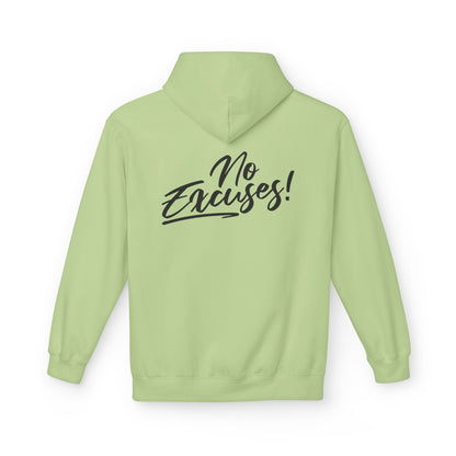 No Excuses Inspirational Graphic Hoodie motivational quote design