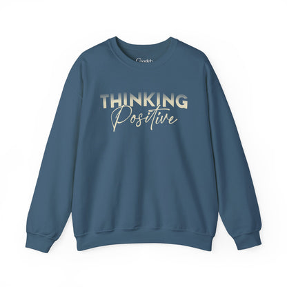 Thinking Positive Crewneck Sweatshirt front graphic detail