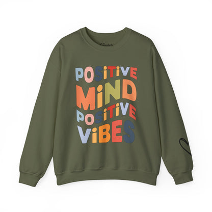 Positive Mind Positive Vibes Crewneck Sweatshirt inspirational apparel