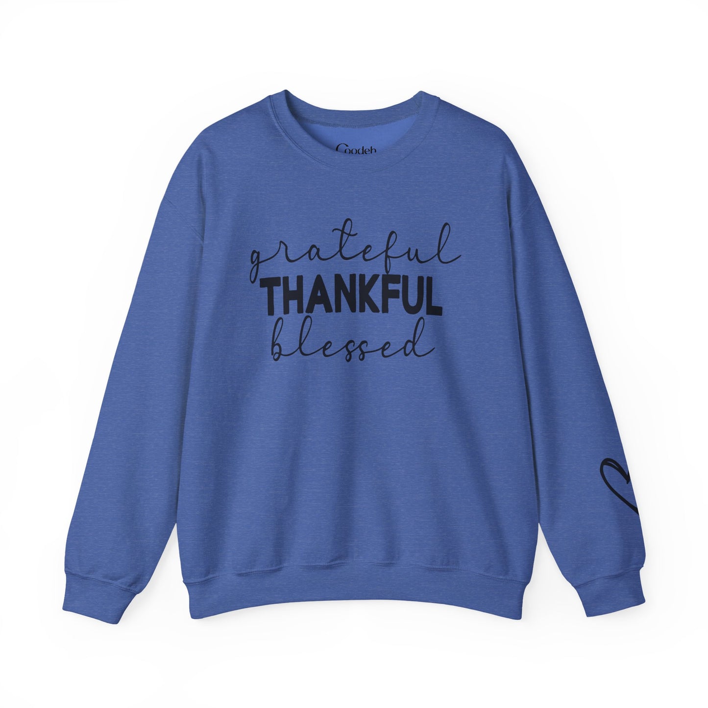 Grateful Thankful Blessed Crewneck Sweatshirt warm and cozy feel