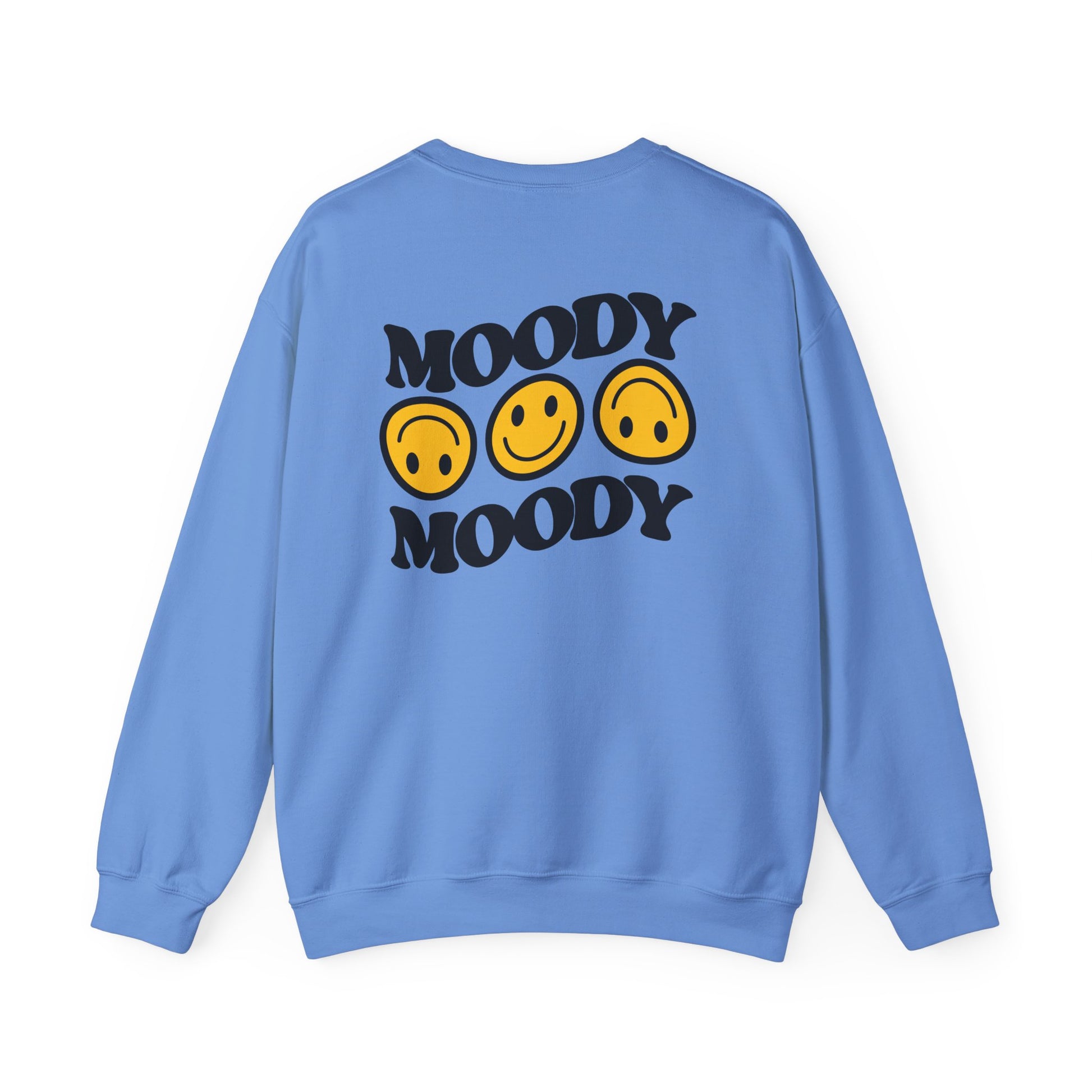 Moody Faces Crewneck Sweatshirt smiley face artwork