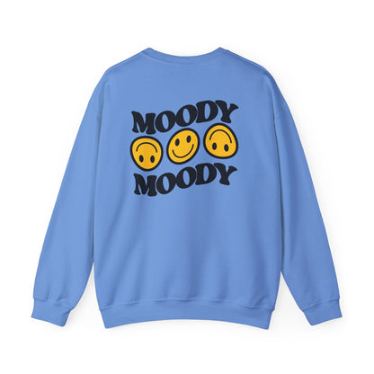 Moody Faces Crewneck Sweatshirt smiley face artwork