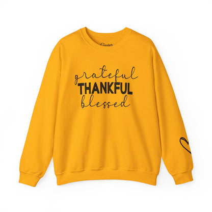 Grateful Thankful Blessed Crewneck Sweatshirt motivational apparel