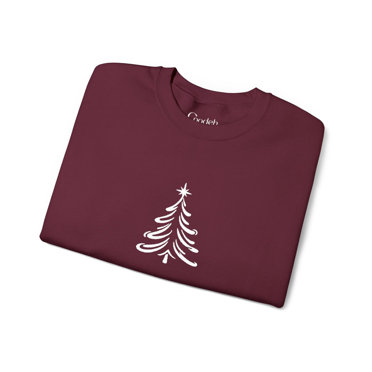 Minimal White Christmas Tree Crewneck Sweatshirt