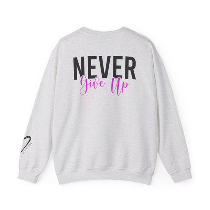 Never Give Up Crewneck Sweatshirt side view