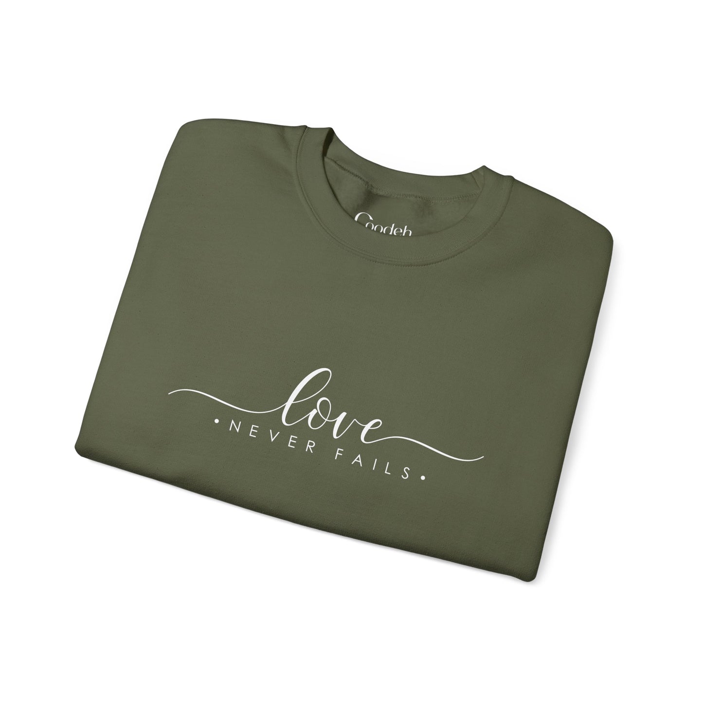 Love Never Fails Crewneck Sweatshirt oversized look