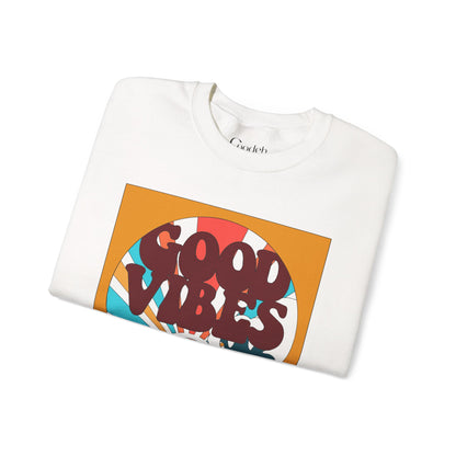 Good Vibes Retro Sunwave Crewneck Sweatshirt back view