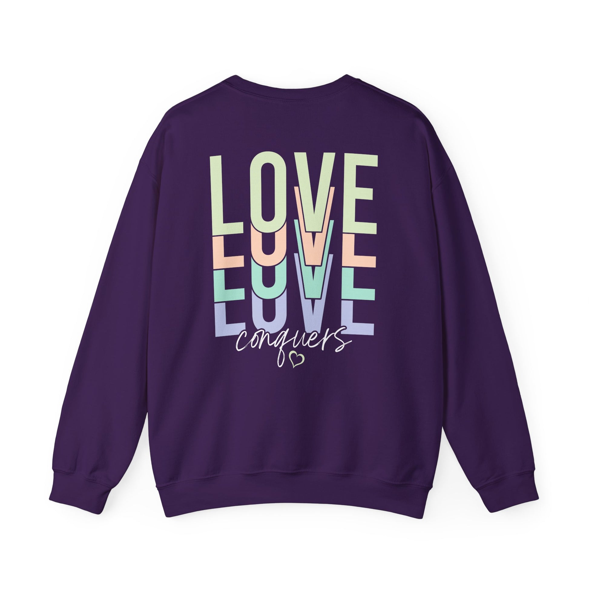 Love Conquers Crewneck Sweatshirt unisex style