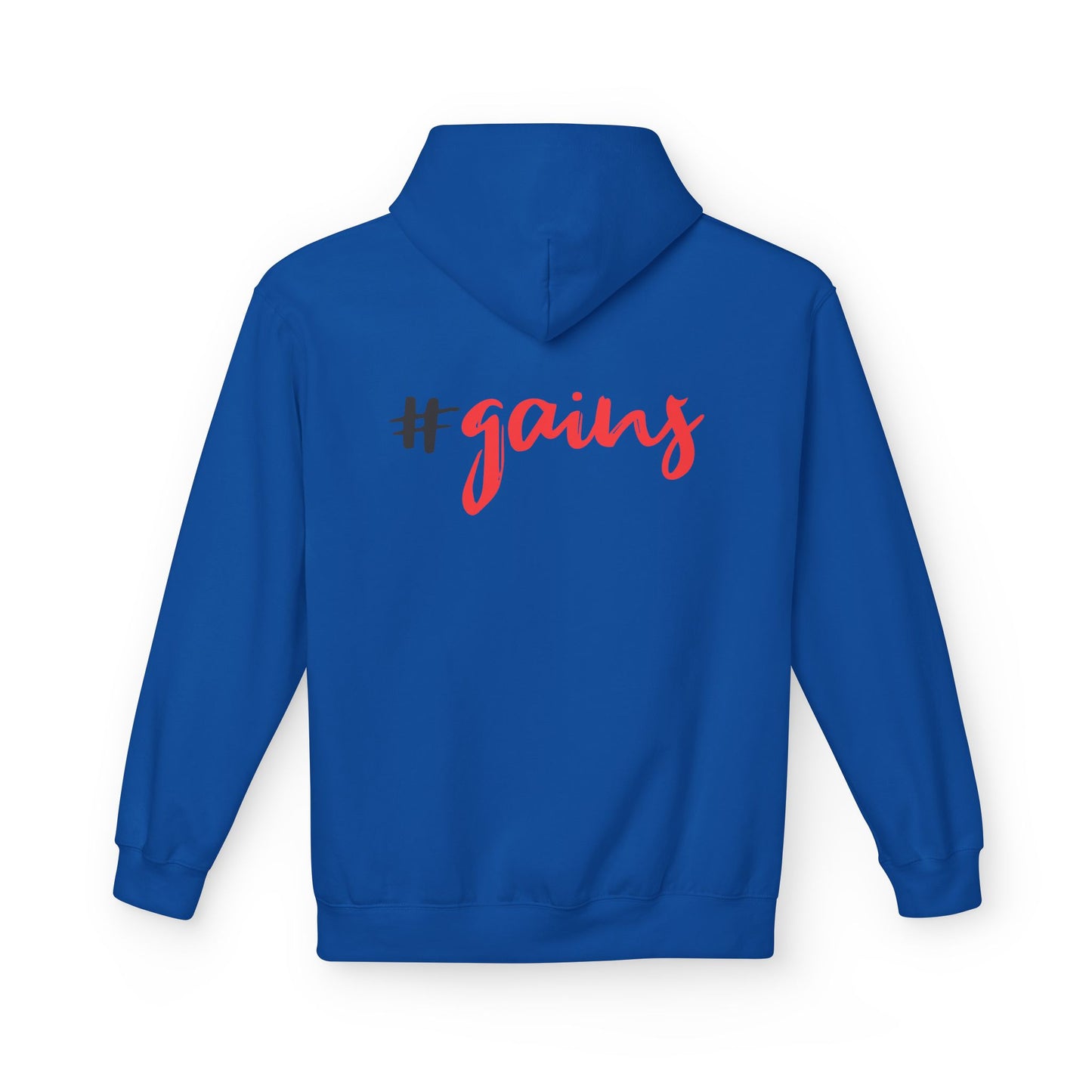 Gains Workout Hoodie for Fitness Lovers pouch pocket detail