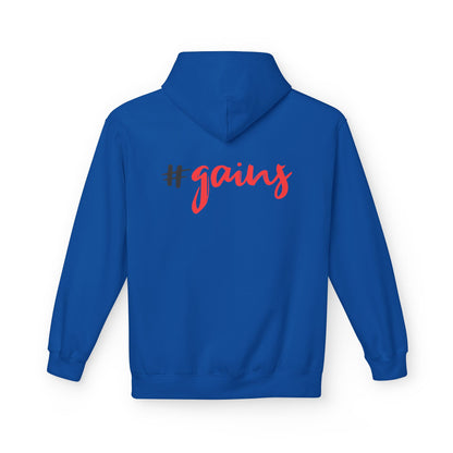 Gains Workout Hoodie for Fitness Lovers pouch pocket detail