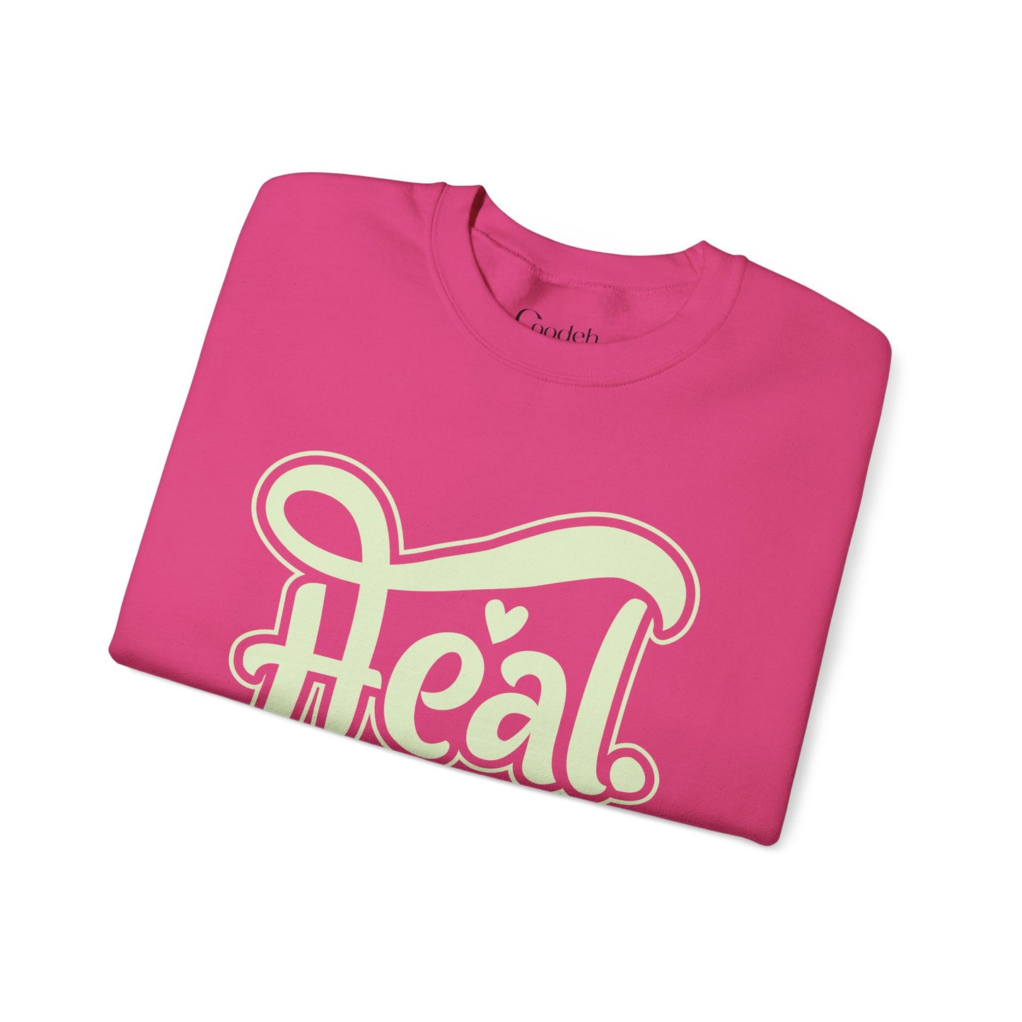 Heal Inspirational Crewneck Sweatshirt durable stitching detail