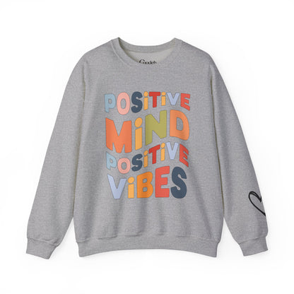 Positive Mind Positive Vibes Crewneck Sweatshirt collar detail