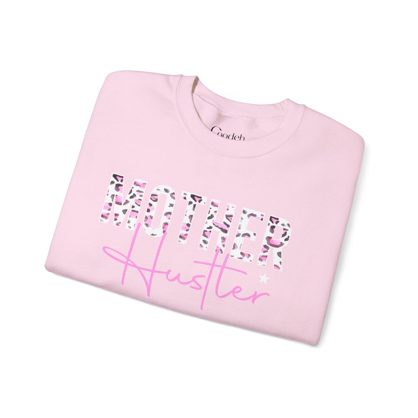 Mother Hustler Leopard Crewneck Sweatshirt relaxed fit
