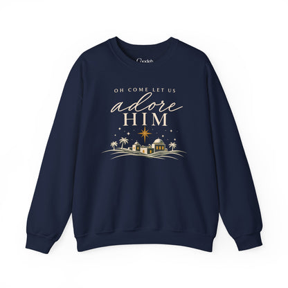 Oh Come Let Us Adore Him Christmas Sweatshirt