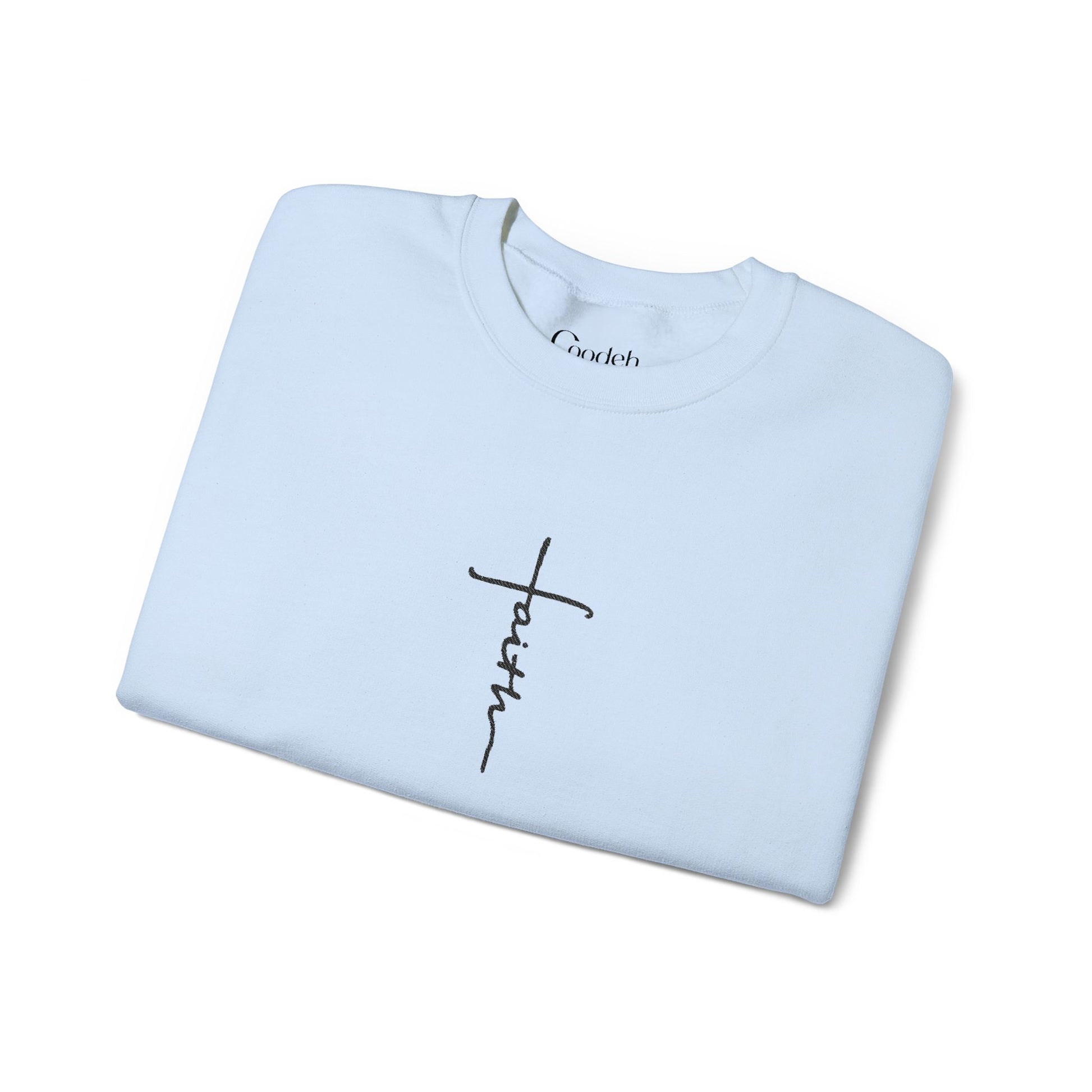Faith Cross Script Crewneck Sweatshirt casual style
