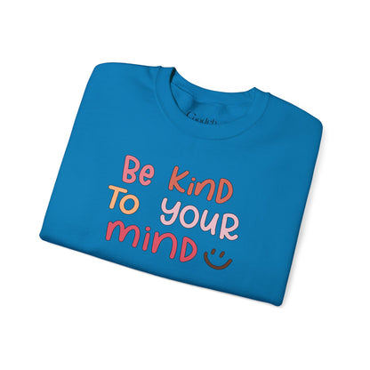 Be Kind To Your Mind Crewneck Sweatshirt gray color option