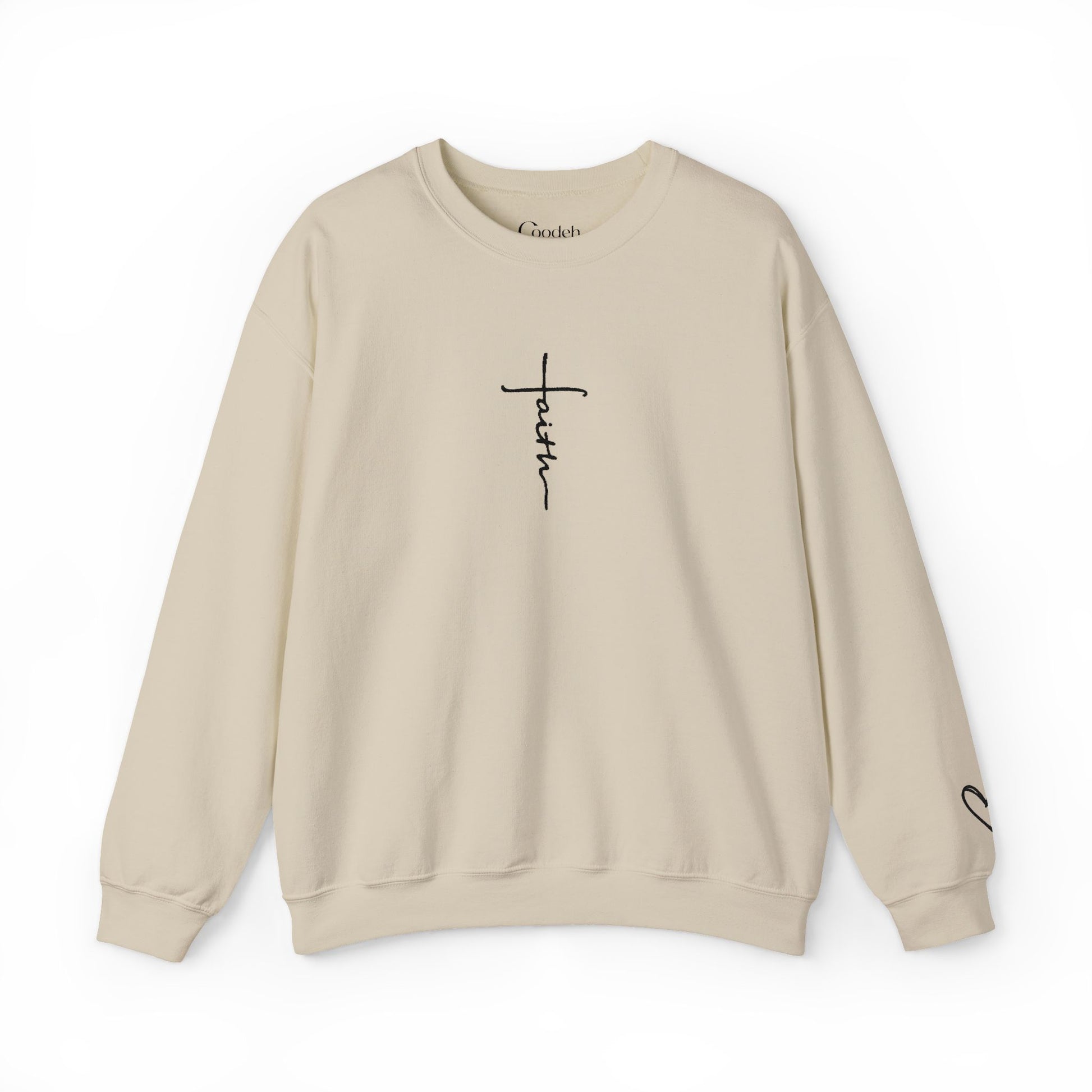 Faith Cross Script Crewneck Sweatshirt church outfit