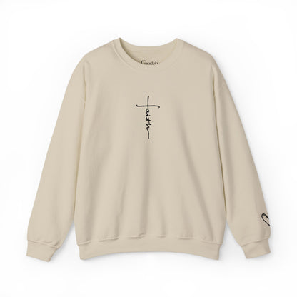 Faith Cross Script Crewneck Sweatshirt church outfit