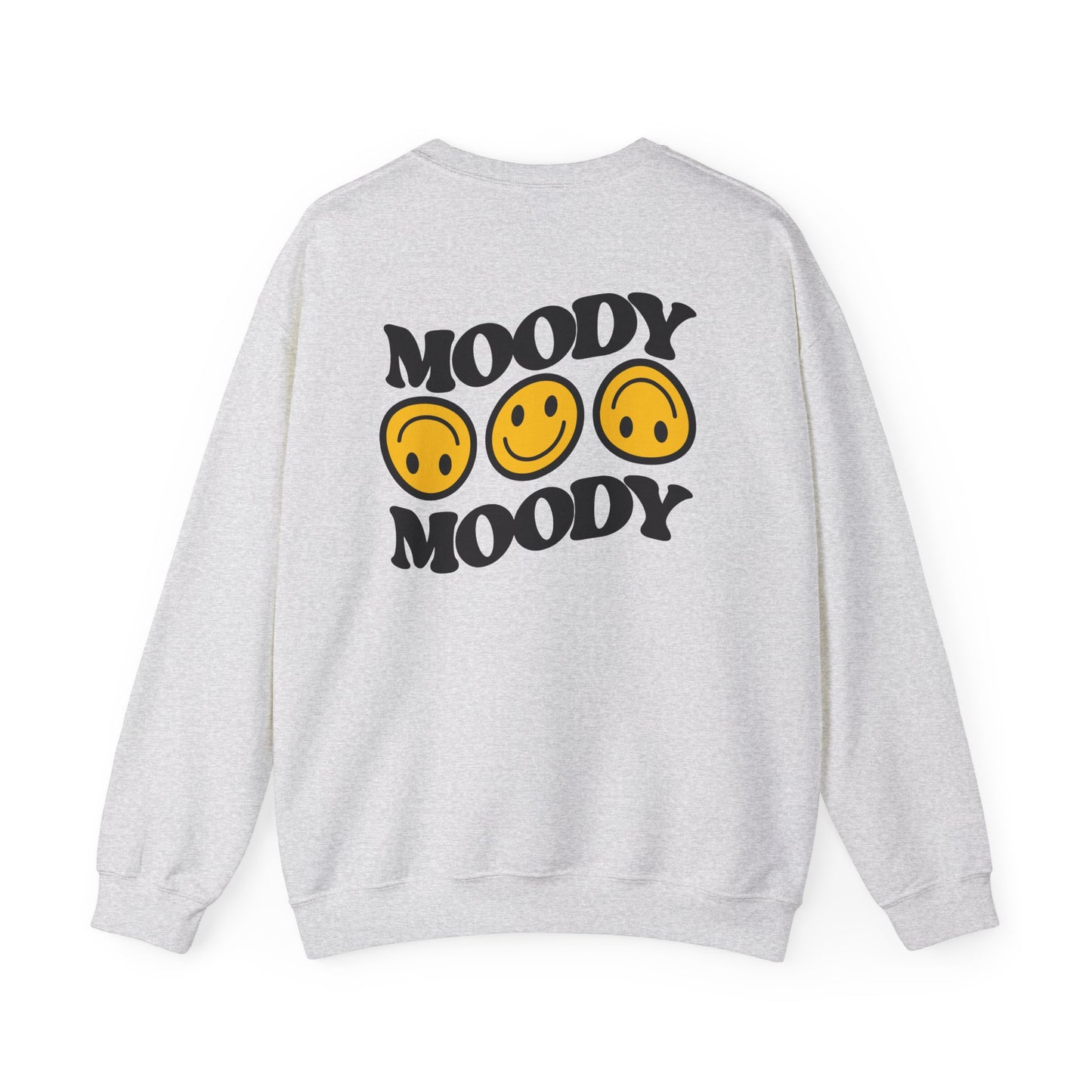 Moody Faces Crewneck Sweatshirt retro graphic design