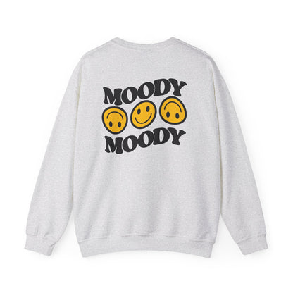 Moody Faces Crewneck Sweatshirt retro graphic design