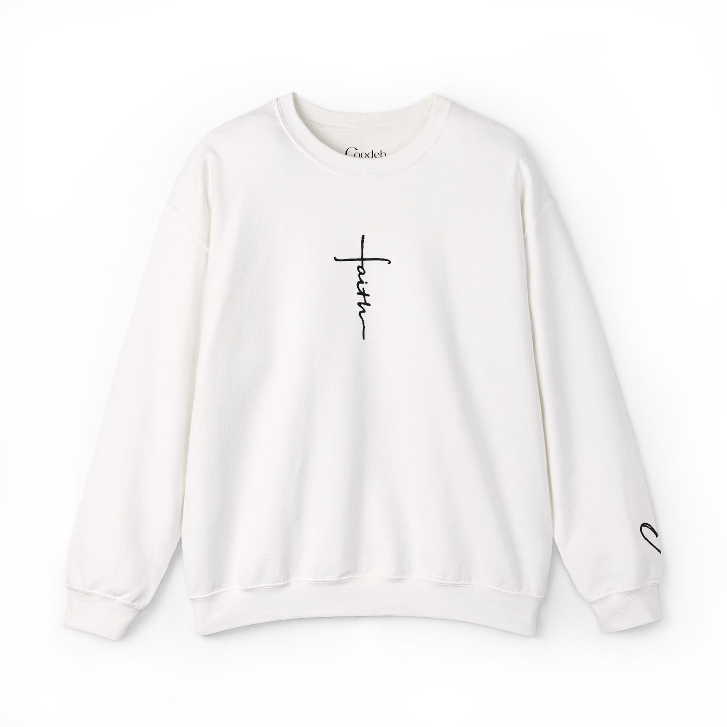 Faith Cross Script Crewneck Sweatshirt back view