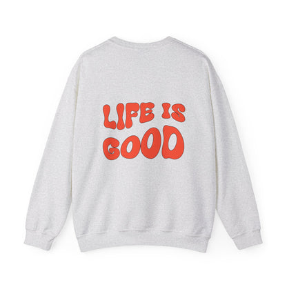 Life Is Good Crewneck Sweatshirt fabric deta