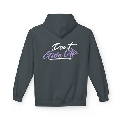 Don't Give Up Inspirational Graphic Hoodie soft fabric detail