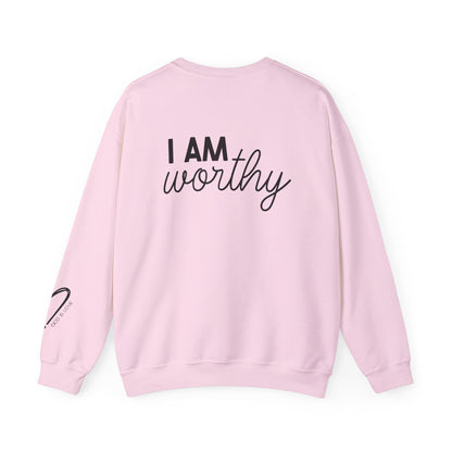 I Am Worthy Crewneck Sweatshirt inspirational quote design