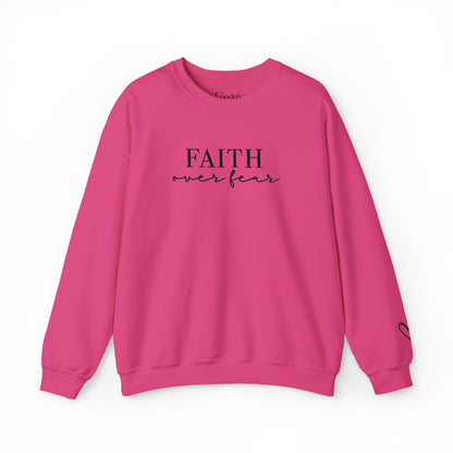 Faith Over Fear Crewneck Sweatshirt worn by model