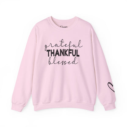 Grateful Thankful Blessed Crewneck Sweatshirt positive affirmation clothing