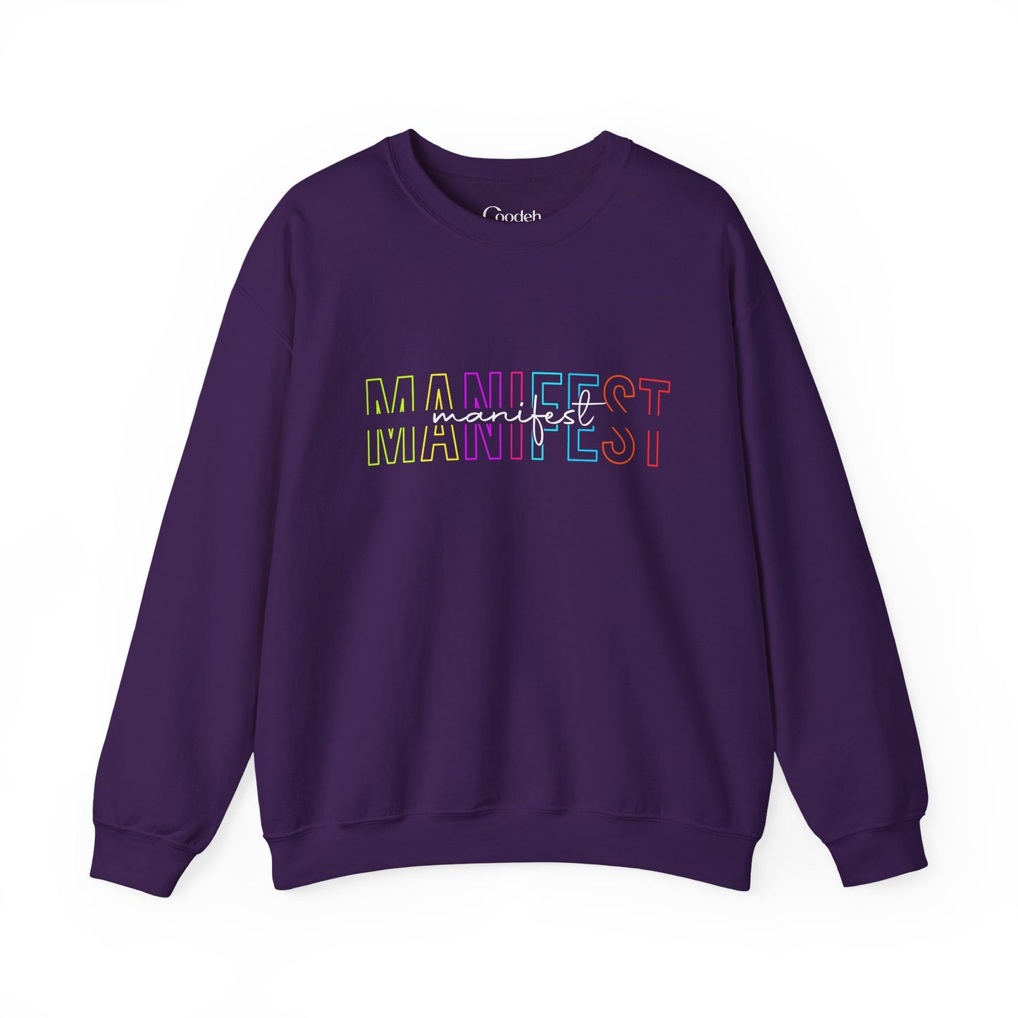 MANIFEST Graphic Crewneck Sweatshirt worn by model