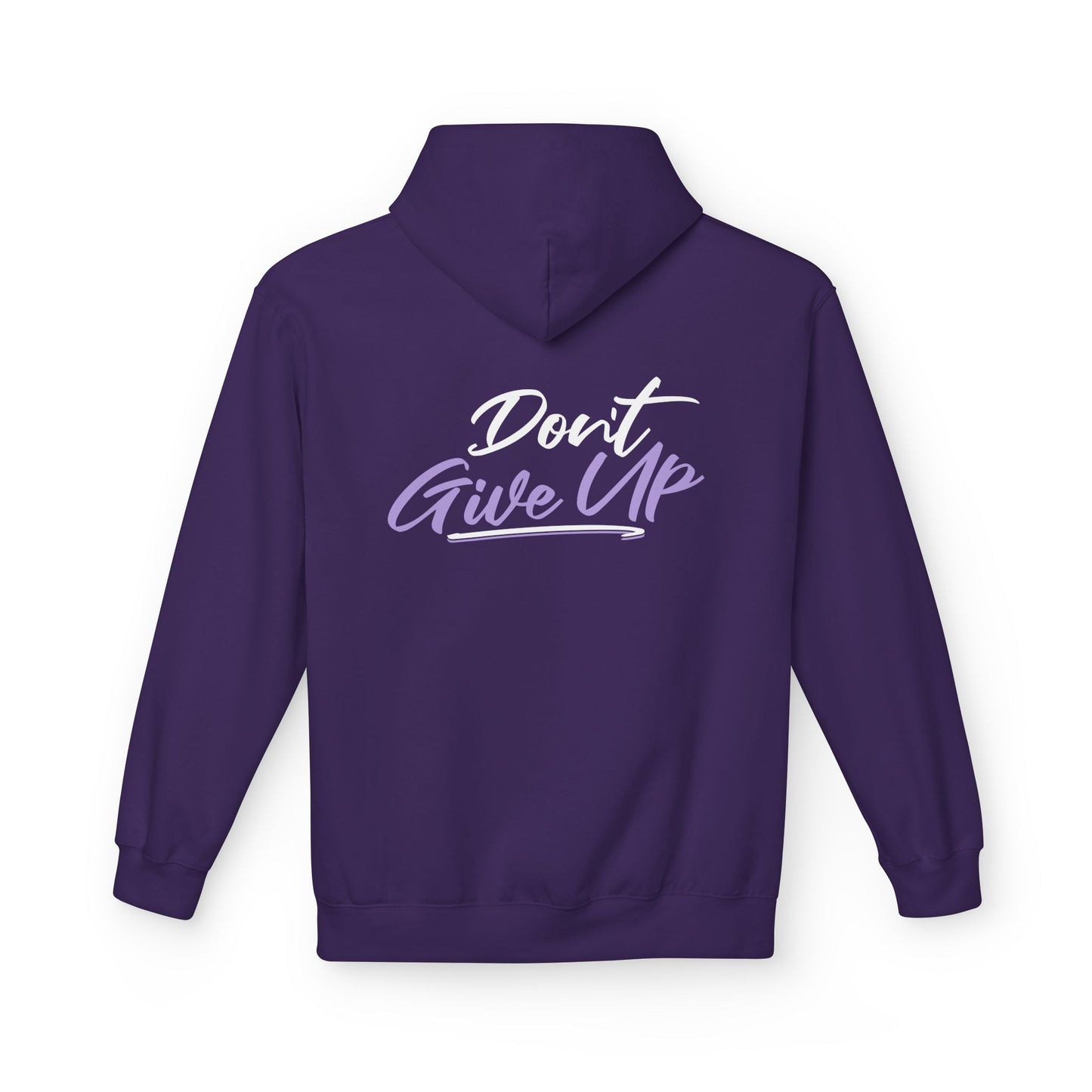 Don't Give Up Inspirational Graphic Hoodie relaxed fit view