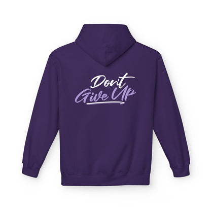 Don't Give Up Inspirational Graphic Hoodie relaxed fit view